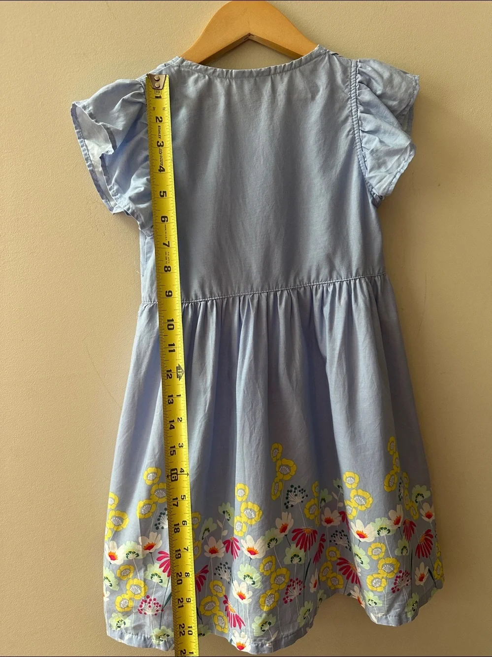 Picapino Blue Floral Button Lightweight Cap Sleeve Dress Size 6